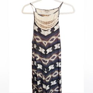 Lucky Brand embroidered front sleeveless maxi dress size L
